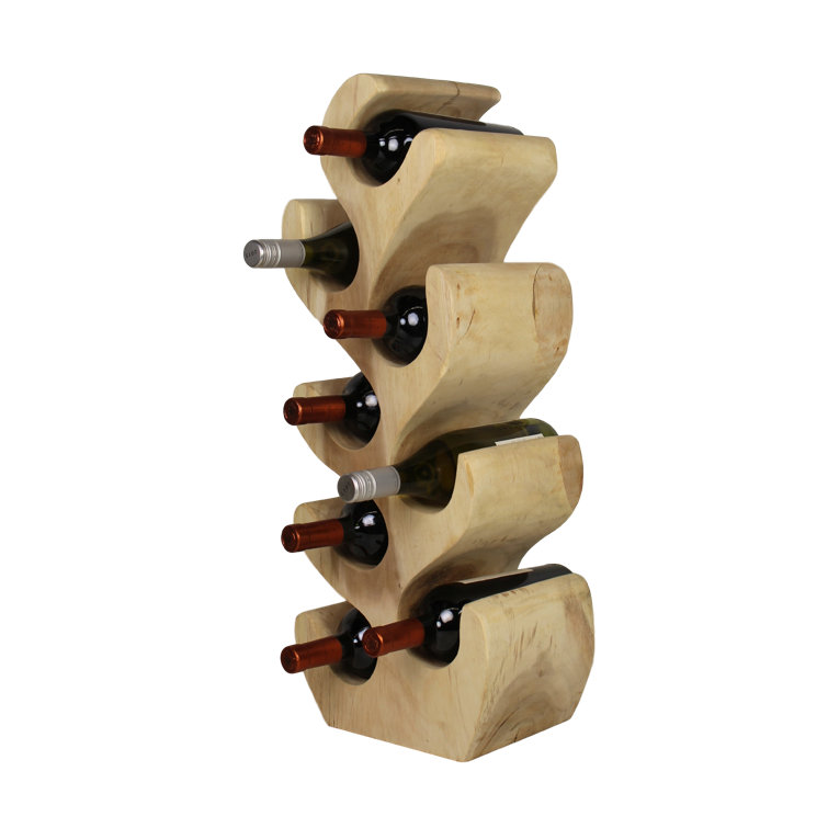 Alpen Home Clevenger Solid Wood Floor Wine Bottle Rack in Brown